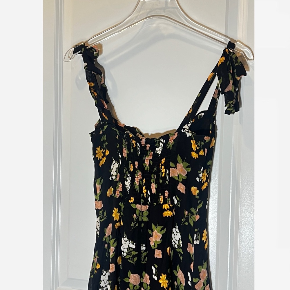Reformation Floral Midi Dress Floral Print Tie Shoulder Sz 2 - Picture 16 of 16